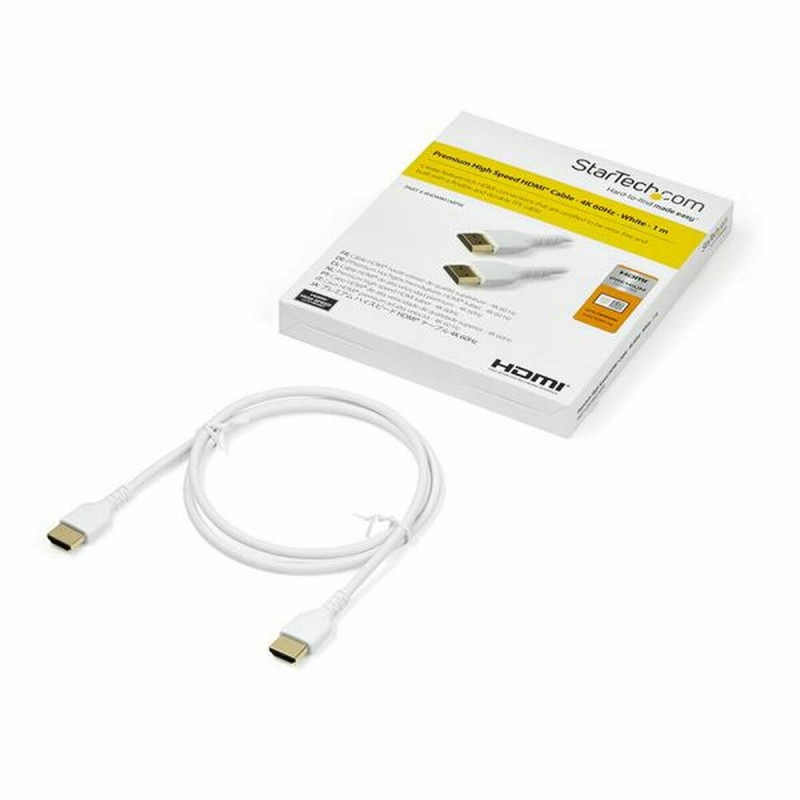 Câble HDMI Startech RHDMM1MPW Blanc 1 m 4K Ultra HD