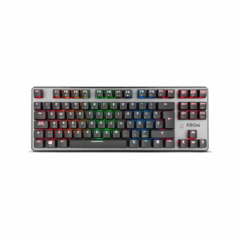 Clavier pour jeu Krom Kernel TKL Gris Espagnol Qwerty