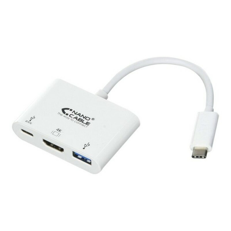 Adaptateur USB C vers HDMI NANOCABLE 10.16.4302 Full HD (15 cm) Blanc