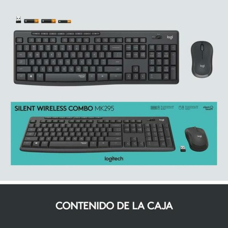 clavier et souris Logitech MK295 Blanc Espagnol Qwerty