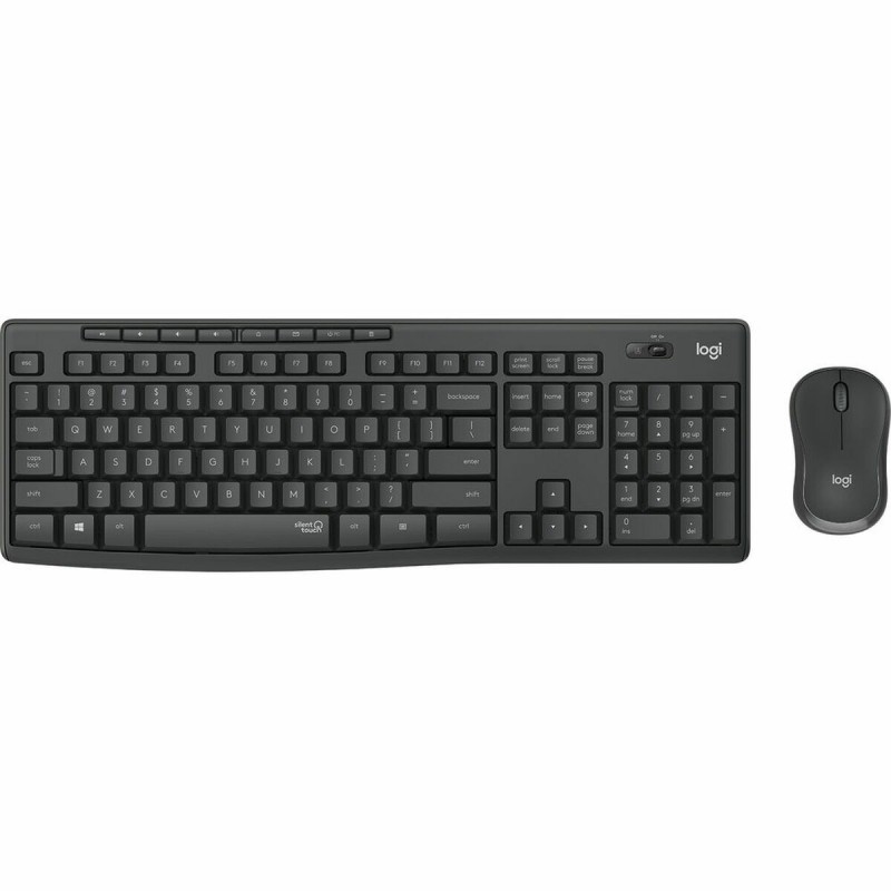 Clavier et souris sans fil Logitech MK295 Noir Blanc Gris portugais