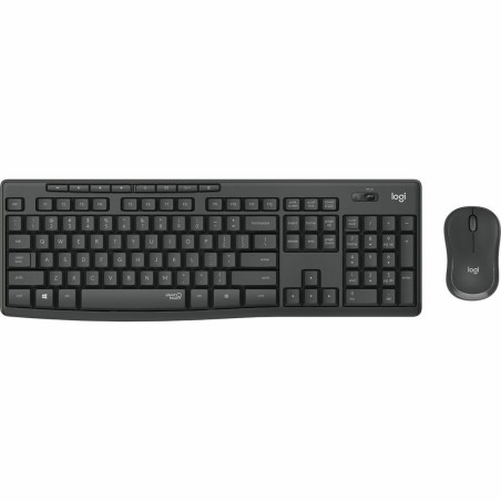 Clavier et souris sans fil Logitech MK295 Noir Blanc Gris portugais