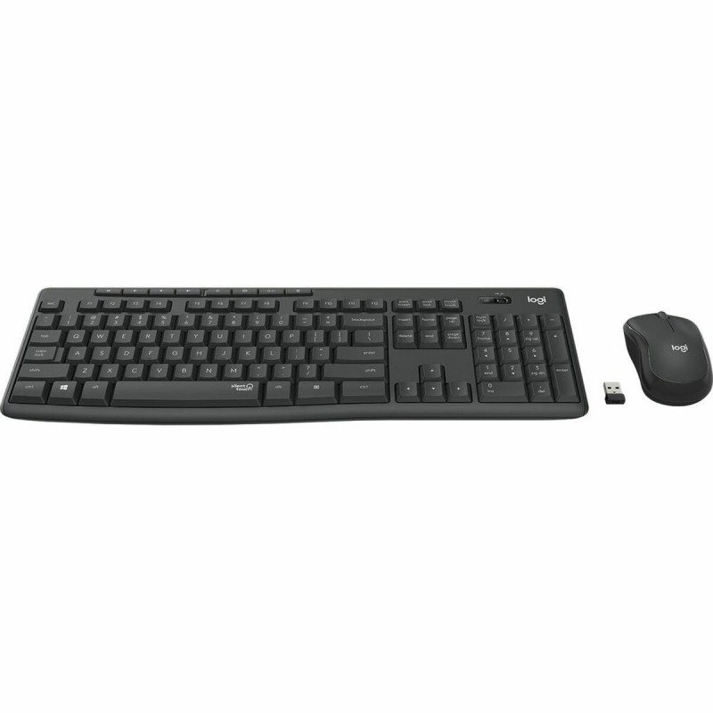 Clavier et souris sans fil Logitech MK295 Noir Blanc Gris portugais