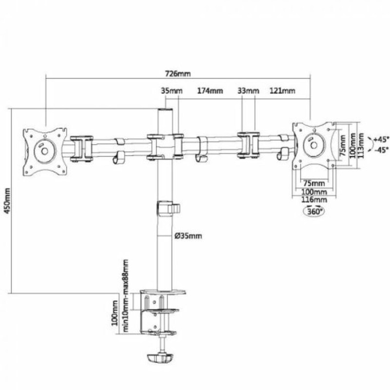 Support de table d'écran Equip 650115 13"-27"