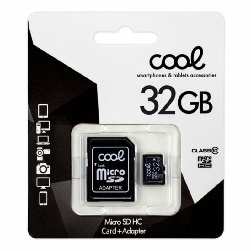 Carte Mémoire Micro SD avec Adaptateur Cool 32 GB