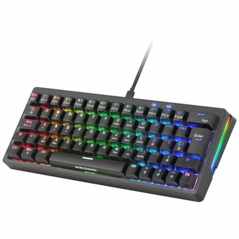 Clavier pour jeu Mars Gaming Noir Espagnol Qwerty