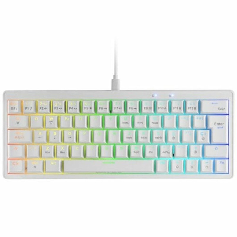 Clavier pour jeu Mars Gaming Blanc Espagnol Qwerty