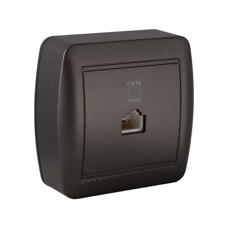 Prise téléphone et ADSL Solera Mural Graphite RJ45