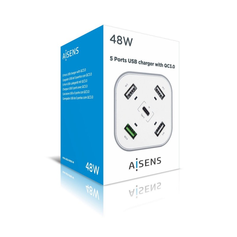 Chargeur USB Aisens Blanc