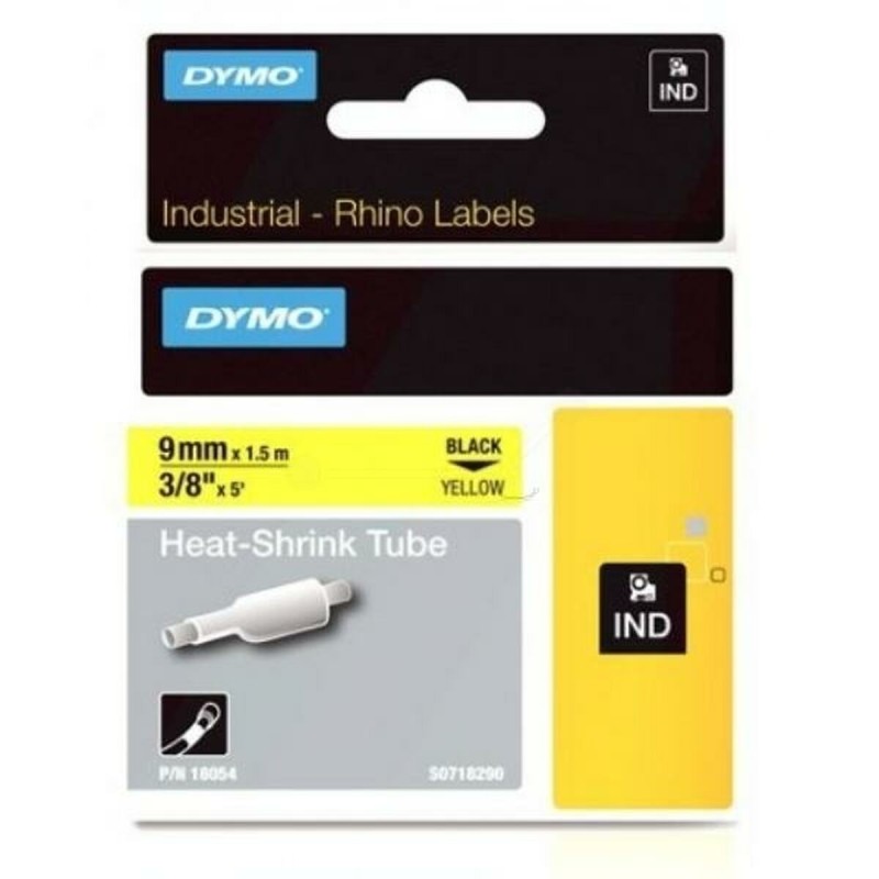 Ruban Laminé pour Etiqueteuses Dymo ID1-9 Jaune Noir 9 mm x 1