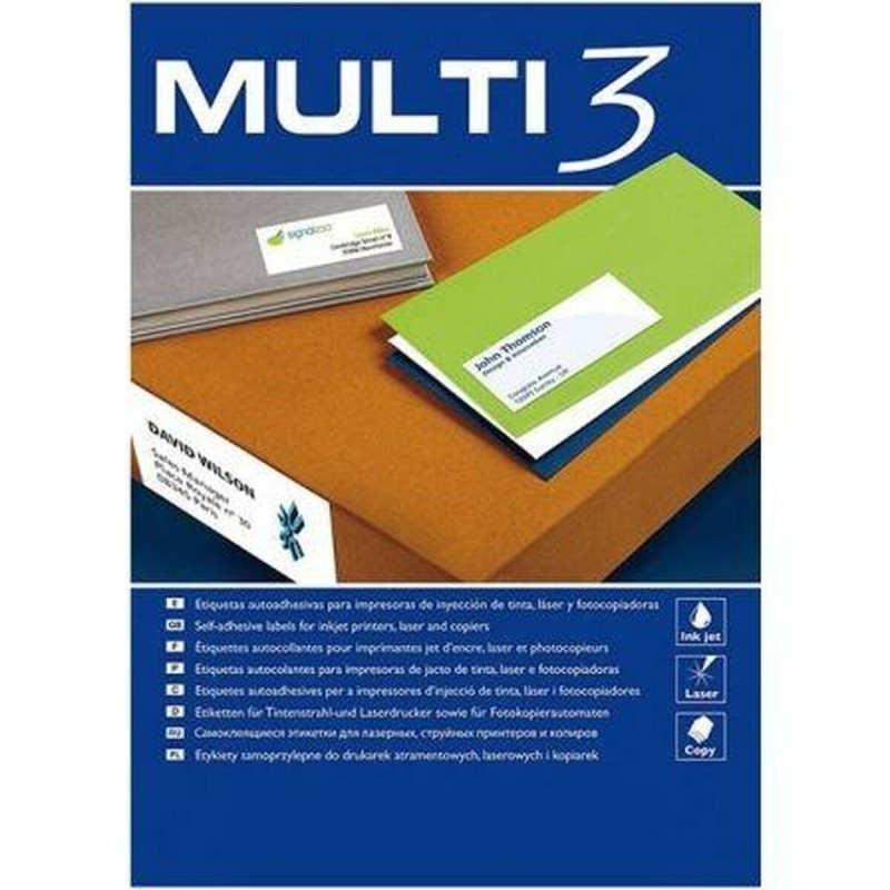 Etiquettes pour Imprimante MULTI 3 Blanc Droit 100 Volets 97 x 42