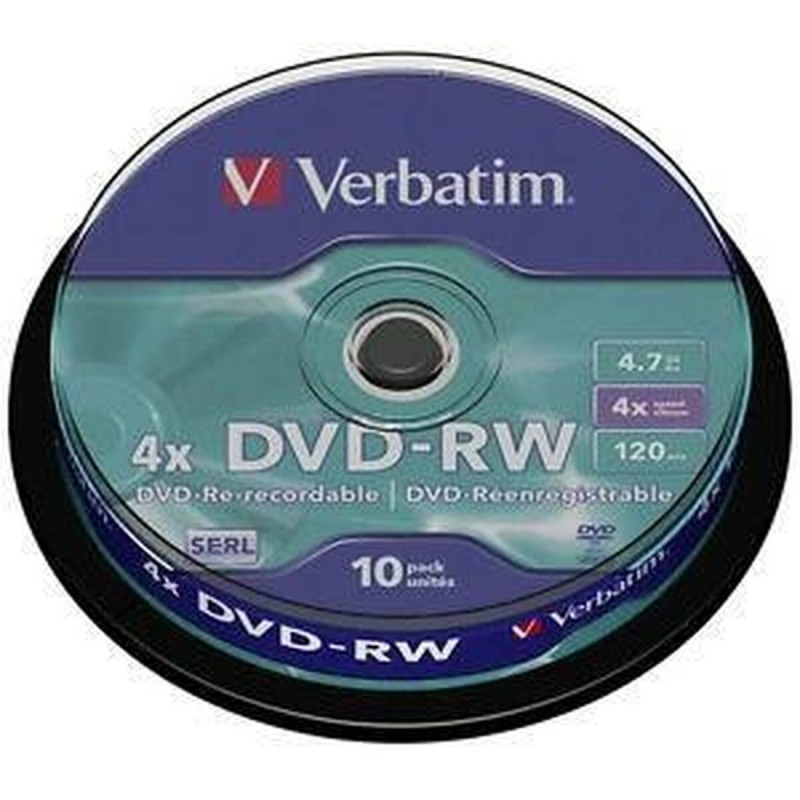 DVD-RW Verbatim    10 Unités Noir 4