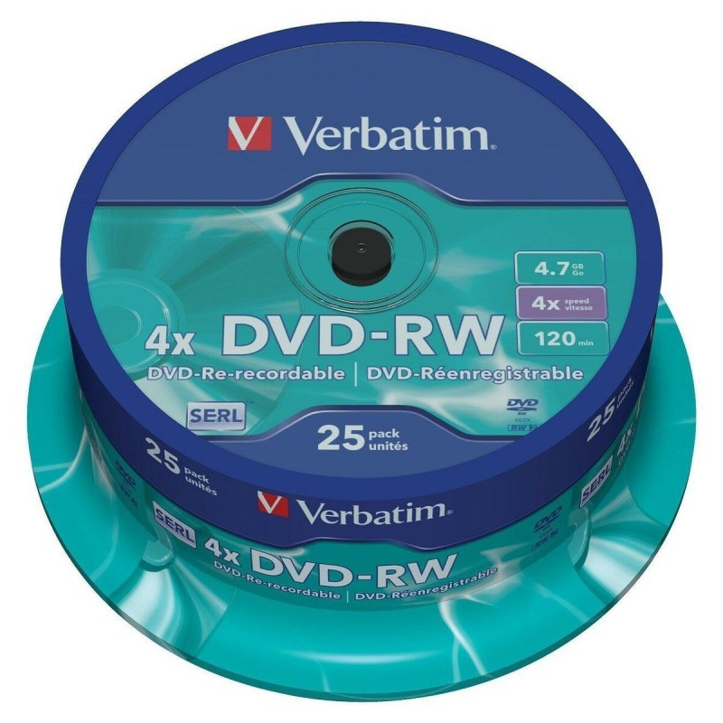 DVD-RW Verbatim    25 Unités Multicouleur 4