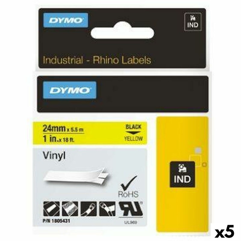 Ruban Laminé pour Etiqueteuses Rhino Dymo ID1-24 24 x 5