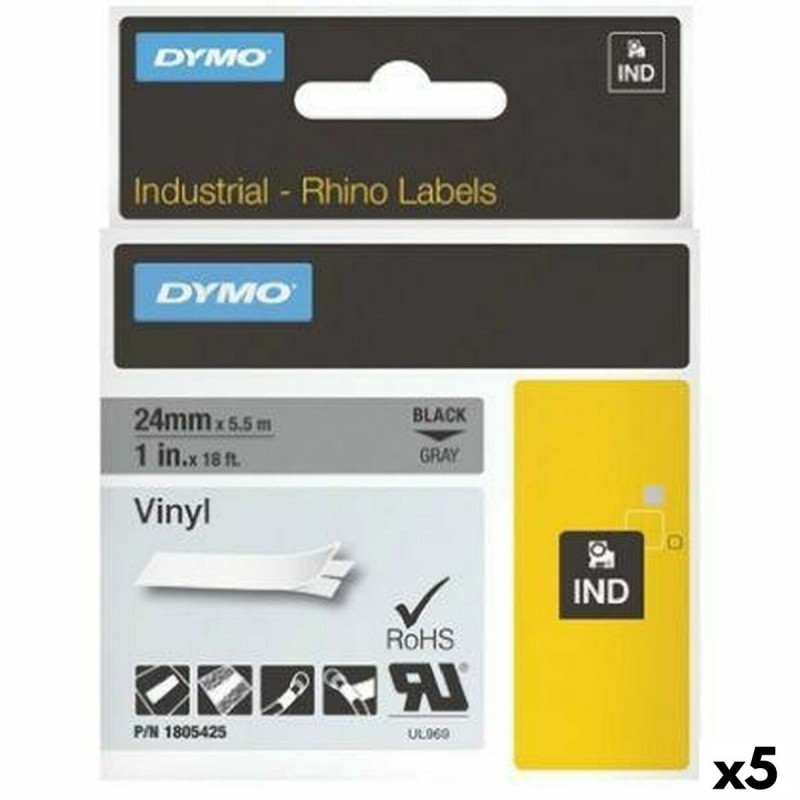 Ruban Laminé pour Etiqueteuses Rhino Dymo ID1-12 12 x 5