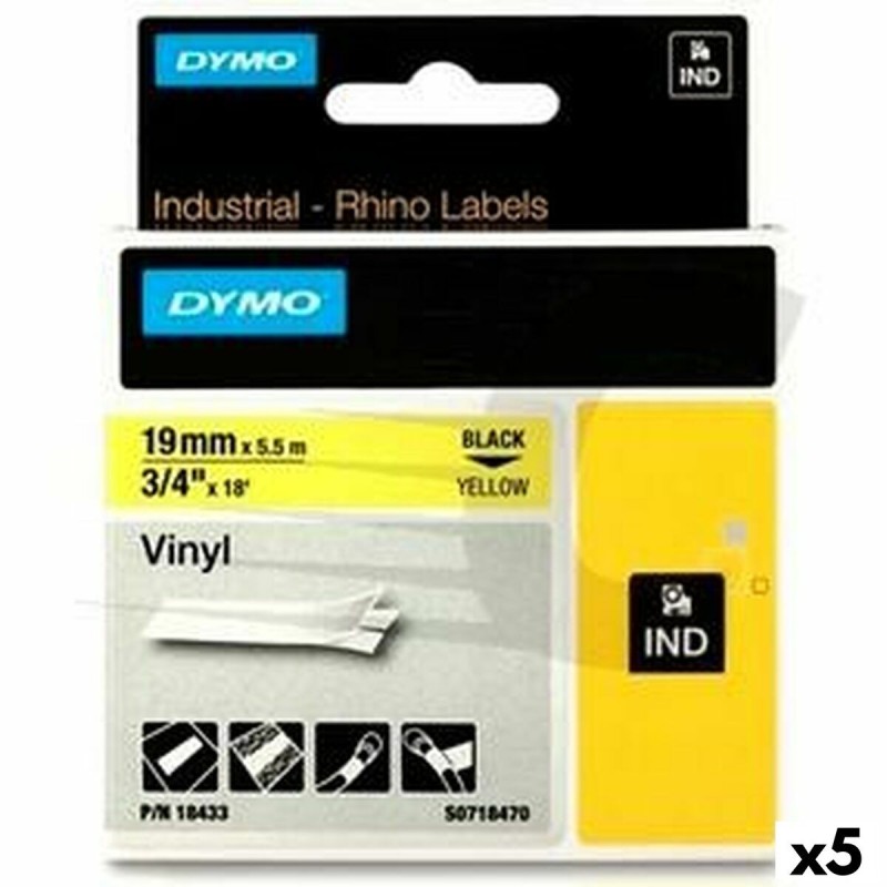 Ruban Laminé pour Etiqueteuses Rhino Dymo ID1-19 19 x 3