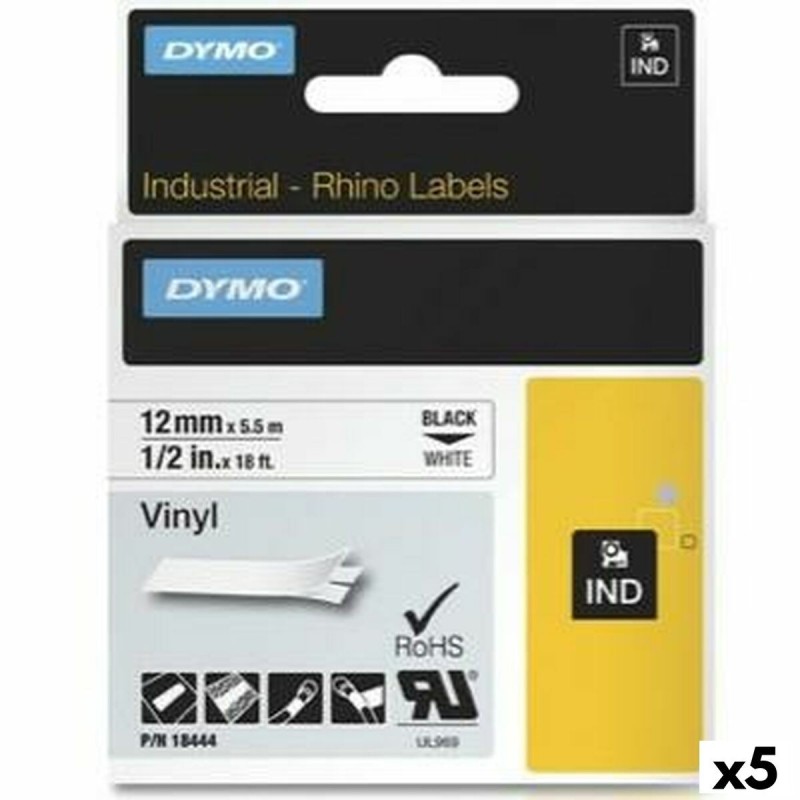 Ruban Laminé pour Etiqueteuses Rhino Dymo ID1-12 12 x 5