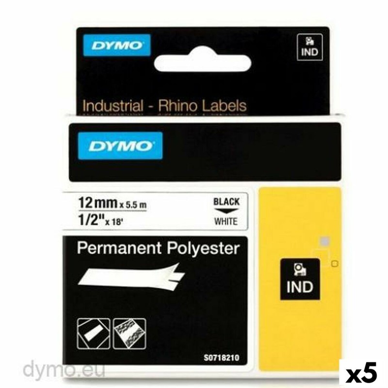 Ruban Laminé pour Etiqueteuses Rhino Dymo ID1-12 12 x 5