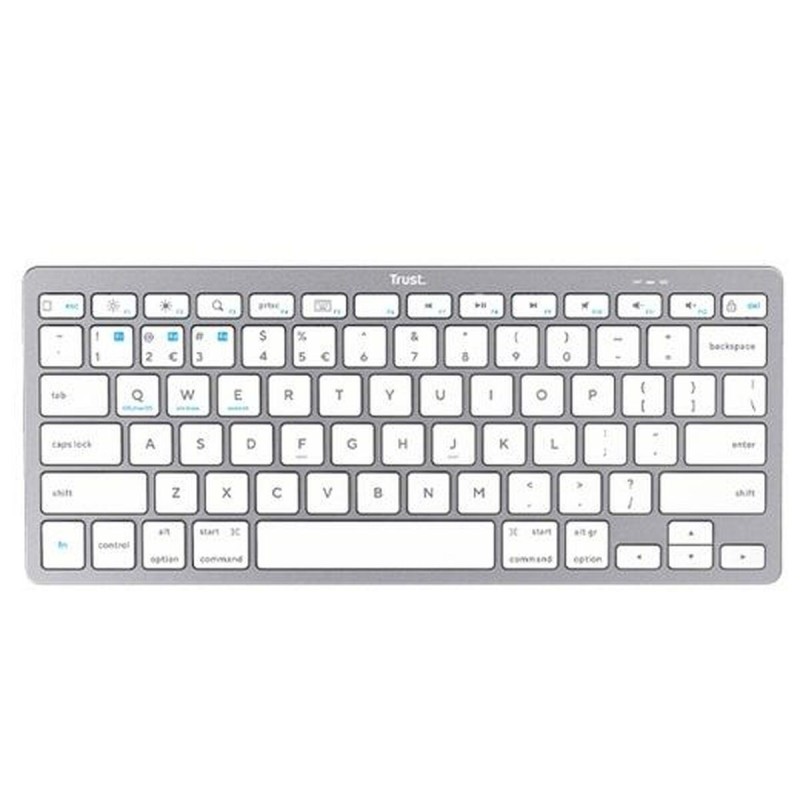 Clavier Trust Blanc Argenté Espagnol Qwerty