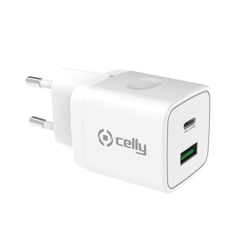 Chargeur mural 2 en 1 Celly Blanc 20 W