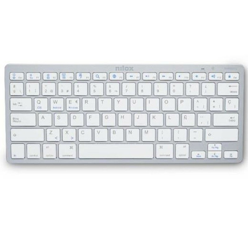 Clavier Nilox NXKB01S Blanc Espagnol Qwerty