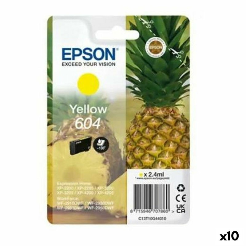 Cartouche d'encre originale Epson XP-2200 WF-2910DWF Jaune Noir (10 Unités)