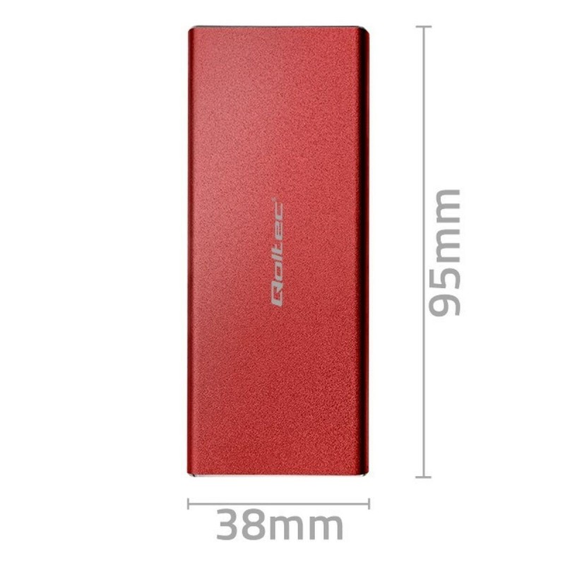 Boîtier Externe Qoltec 51831 Rouge