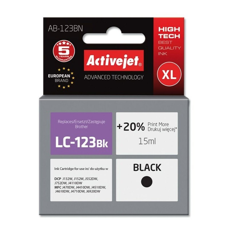 Cartouche d'encre originale Activejet AB-123BN Noir