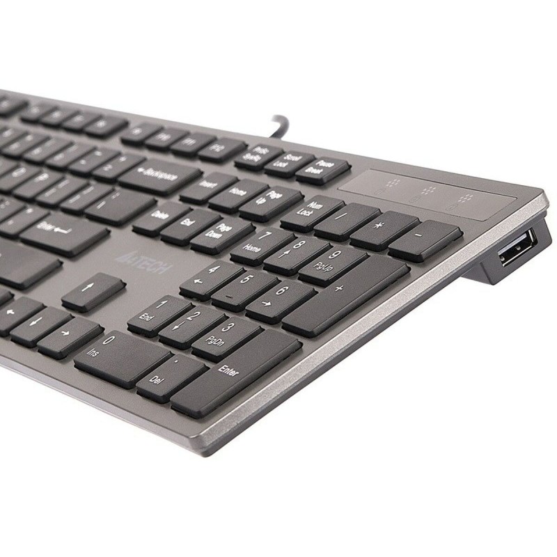 Clavier A4 Tech KV-300H QWERTY Noir Gris Monochrome Noir/Gris