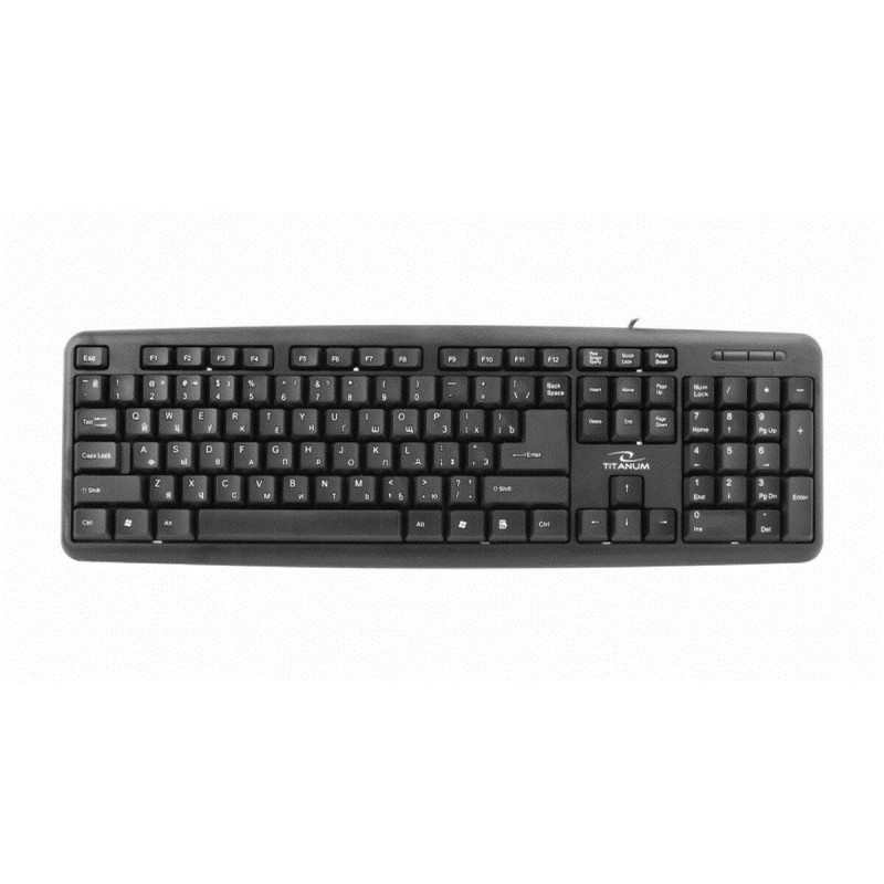 Clavier Titanum TKR101 Noir Monochrome Anglais Russe QWERTY