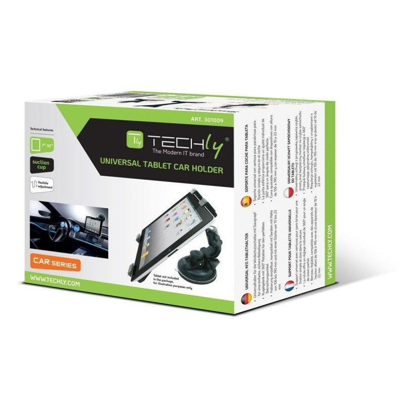 Support Universel de Tablette pour Voiture Techly I-TABLET-VENT Noir