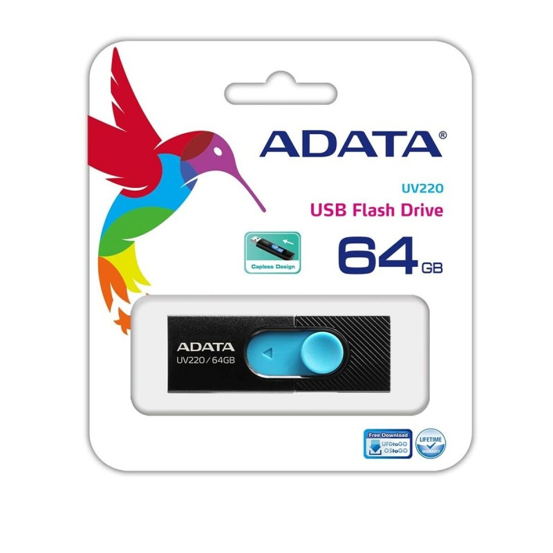 Clé USB Adata UV220 64 GB Noir/Bleu