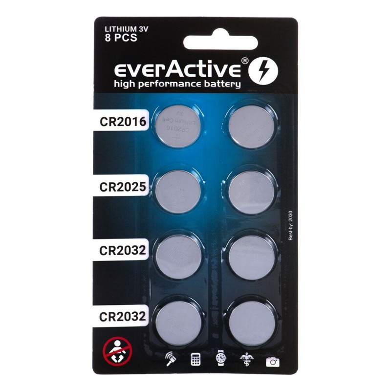 Batteries EverActive R2032 / CR2025 / CR2016 3 V (1 Unités)