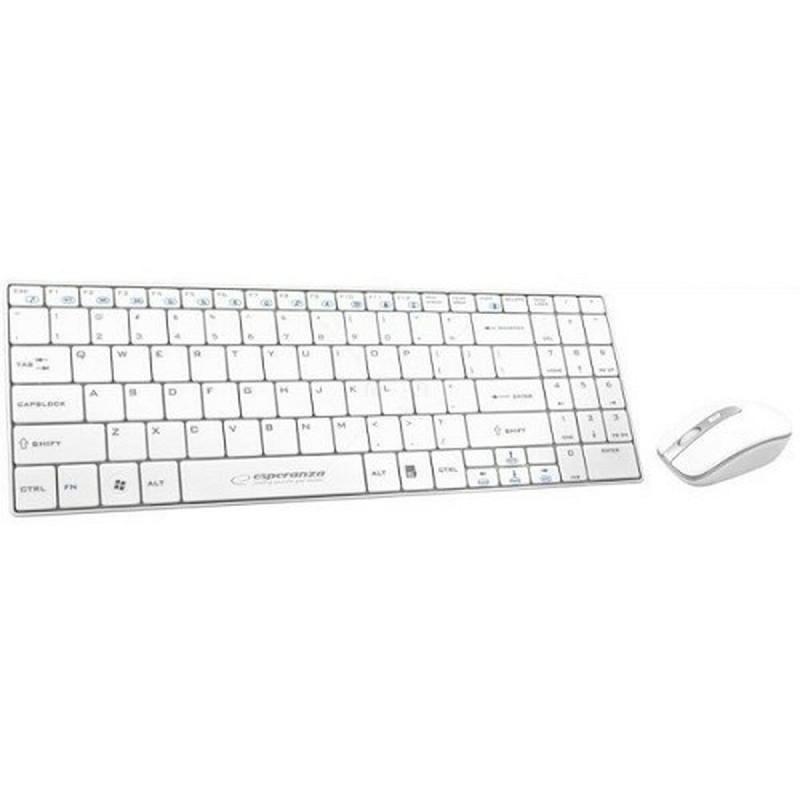 clavier et souris Esperanza EK122W Blanc QWERTY