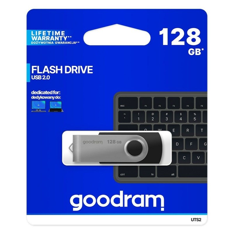 Clé USB GoodRam UTS2-1280K0R11 128 GB 128 GB Noir Noir/Argenté (1 Unité)