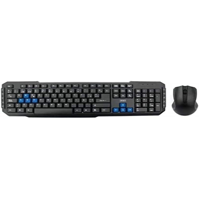 clavier et souris 3GO COMBODRILE2 Noir Espagnol Qwerty Français