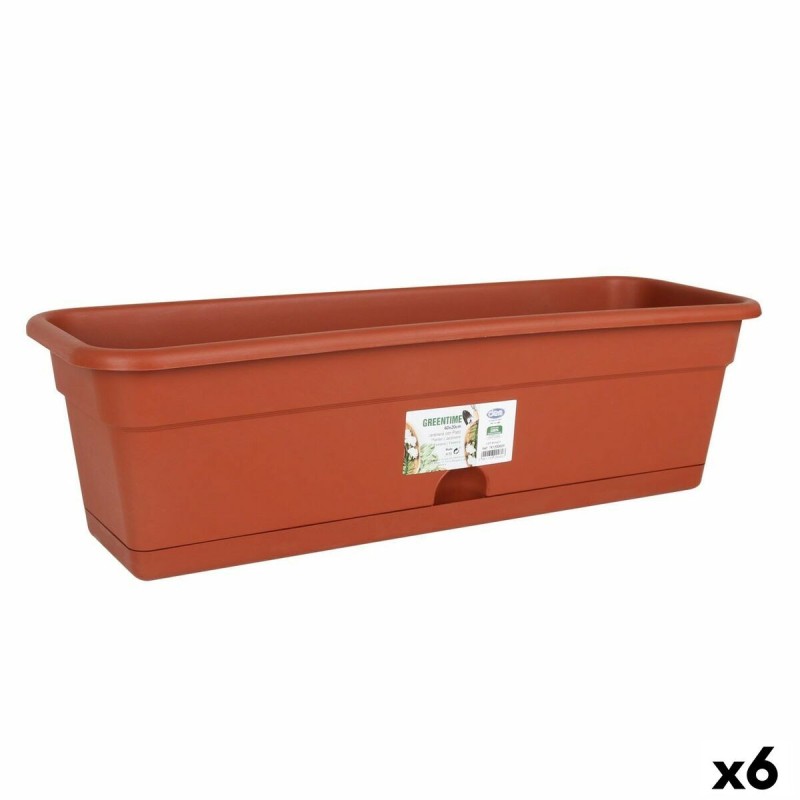 Jardinière avec support Dem Greentime Rectangulaire Marron 40 x 20 x 17