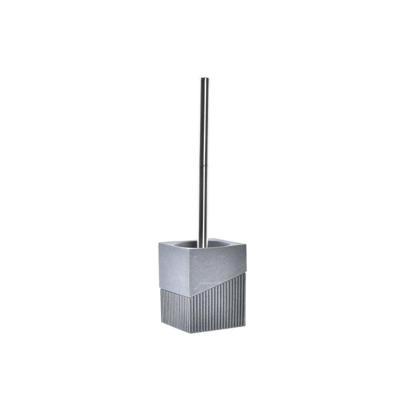 Brosse de salle de wc DKD Home Decor Scandi Argenté Gris Acier inoxydable Aluminium Résine (9