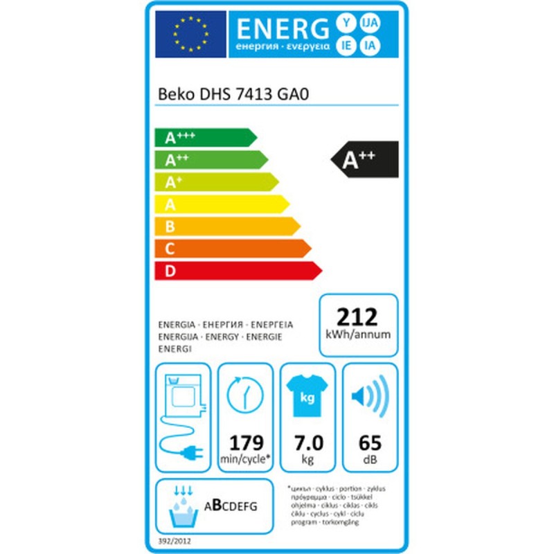 Séchoir à condensation BEKO DHS 7413 GA0 7 kg