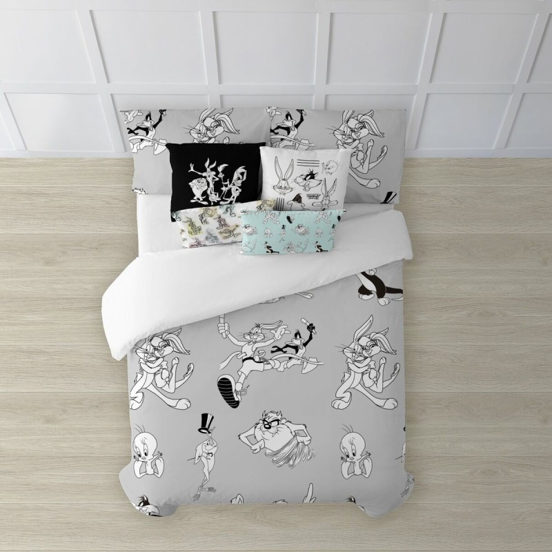 Housse de Couette Looney Tunes Looney BN Blanc black 140 x 200 cm