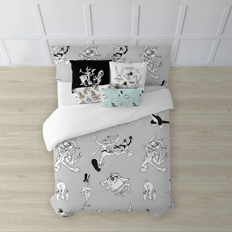 Housse de Couette Looney Tunes Looney BN Blanc black 155 x 220 cm