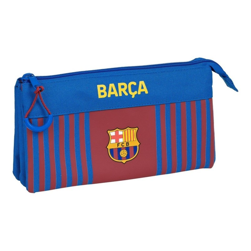 Trousse Fourre-Tout Triple F.C. Barcelona M744 22 x 12 x 3 cm Bordeaux Blue marine