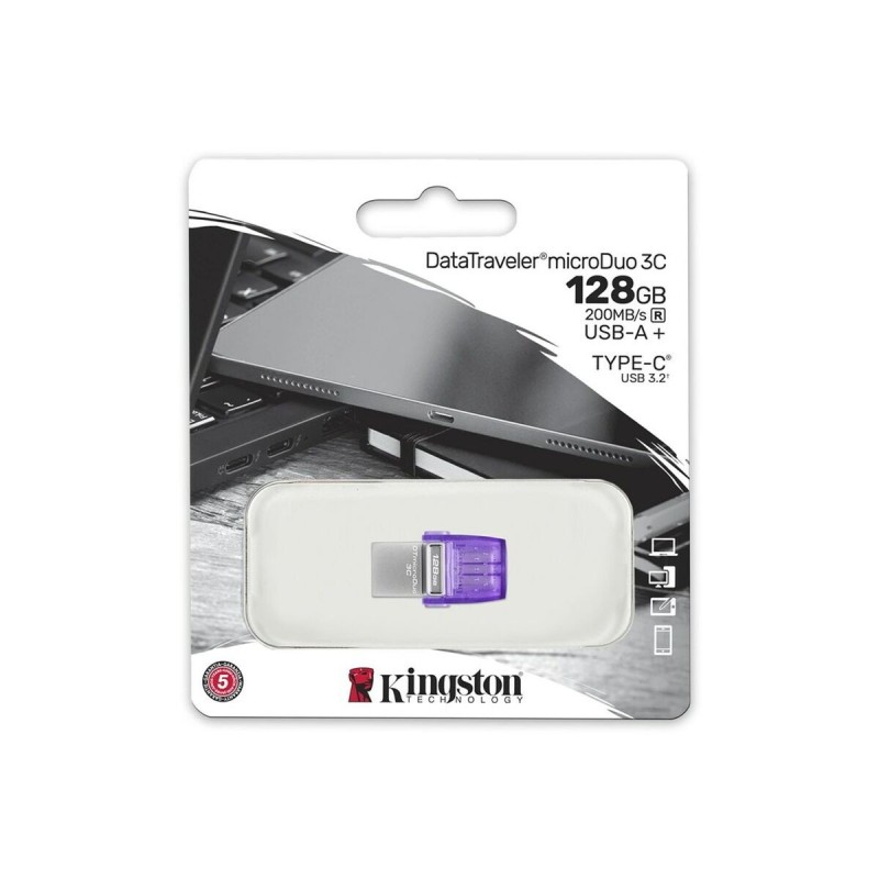 Clé USB Kingston microDuo 3C Violet 128 GB (1 Unité)