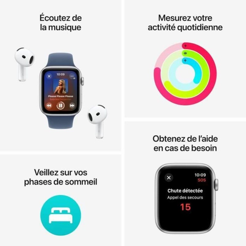 Montre intelligente Apple Watch SE Bleu 44 mm