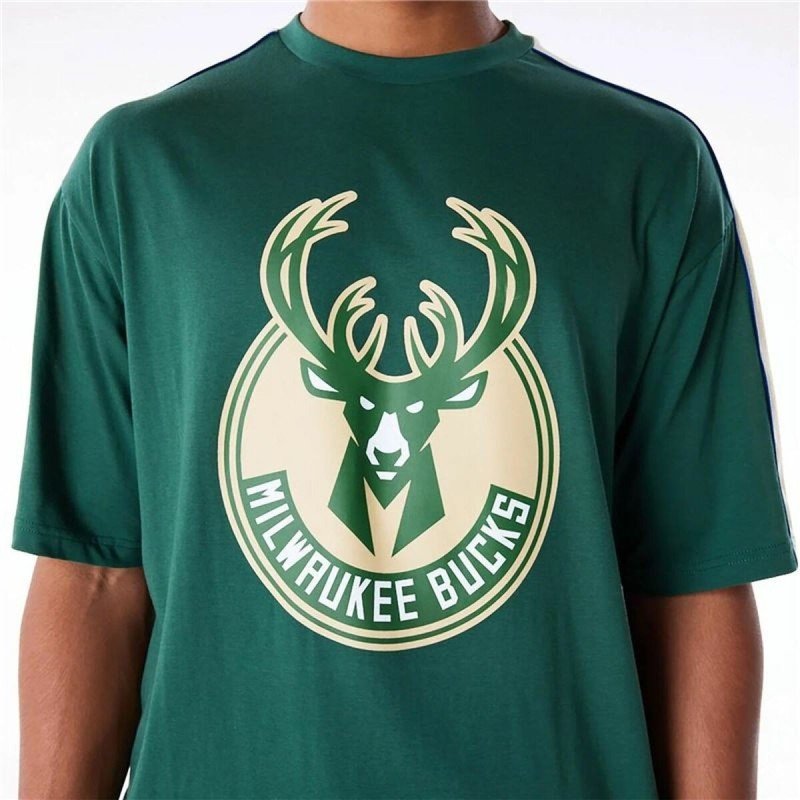 T-shirt à manches courtes homme New Era NBA PANEL OS Milwaukee Bucks Vert clair