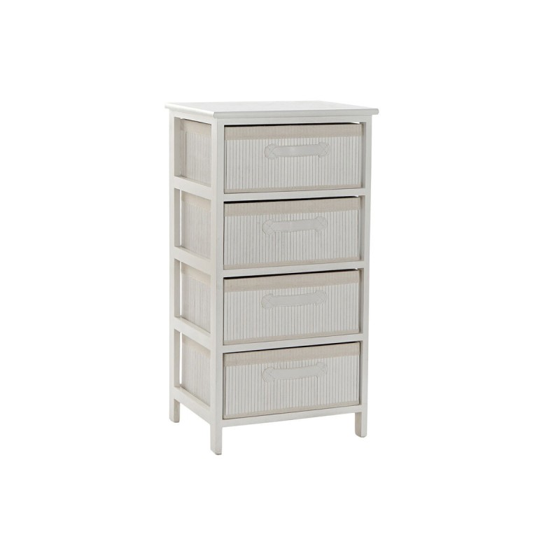 Caisson à Tiroirs DKD Home Decor Blanc Bambou Bois de paulownia 42 x 32 x 81 cm