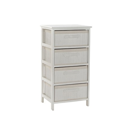 Caisson à Tiroirs DKD Home Decor Blanc Bambou Bois de paulownia 42 x 32 x 81 cm