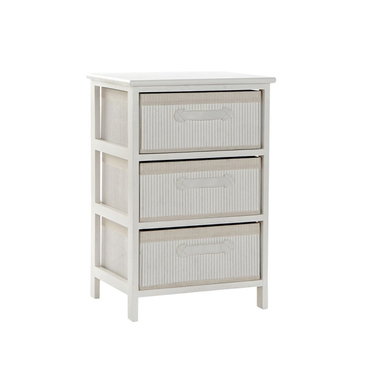 Caisson à Tiroirs DKD Home Decor Blanc Bambou Bois de paulownia 42 x 32 x 63 cm