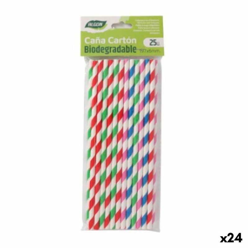 Pailles Algon Carton Multicouleur 25 Pièces 24 Unités