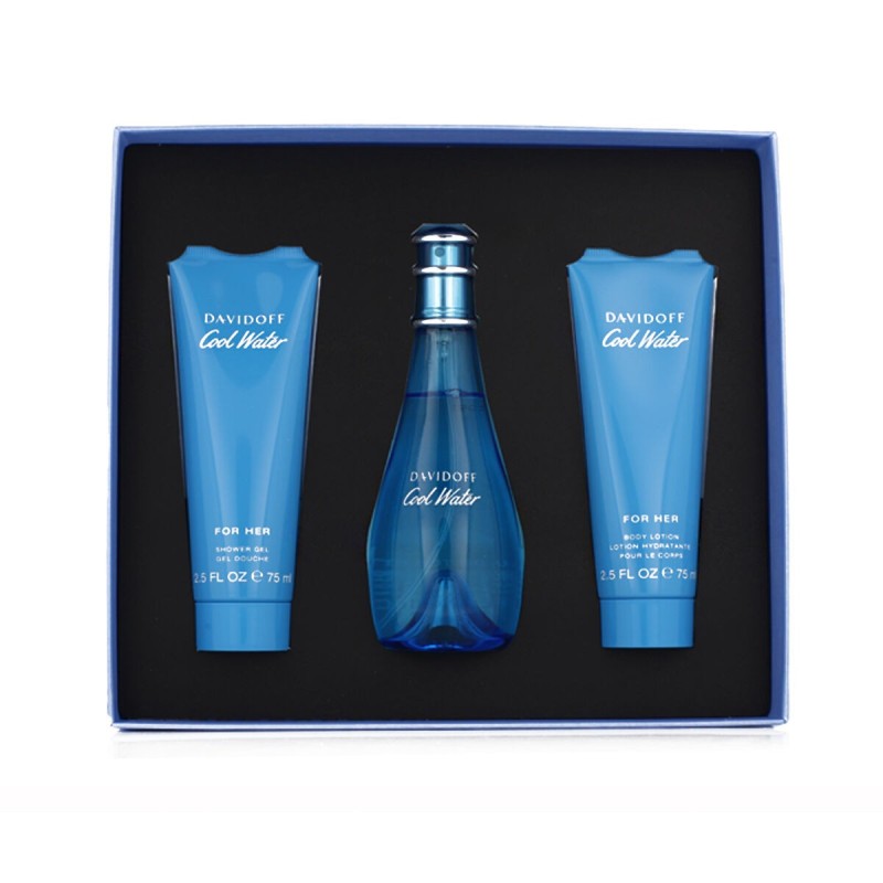 Set de Parfum Femme Davidoff Cool Water 3 Pièces